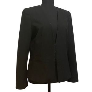 Ann Taylor- Seasonless Stretch Back Peplum Jacket- Black- Size 8